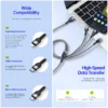 100W 3-in-1 Super Fast Charging Cable – Universal Charger with Type C, Micro USB & Lightning Connectors