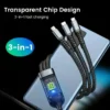 100W 3-in-1 Super Fast Charging Cable – Universal Charger with Type C, Micro USB & Lightning Connectors